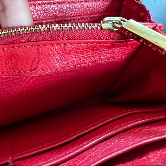 Tory Burch Amanda Red Leather Zip Continental Wallet $275 - Picture 11 of 12